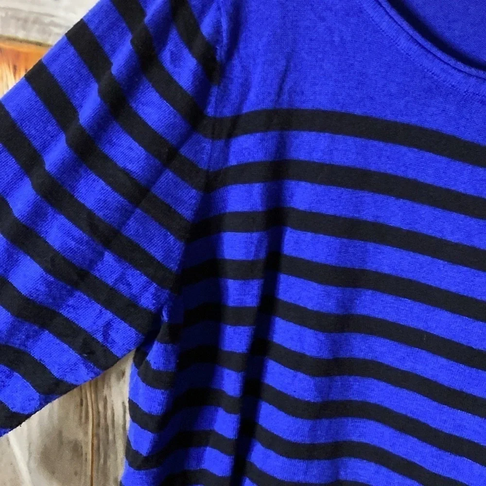 A.N.A. Stretchy Lightweight Striped Sweater 1X